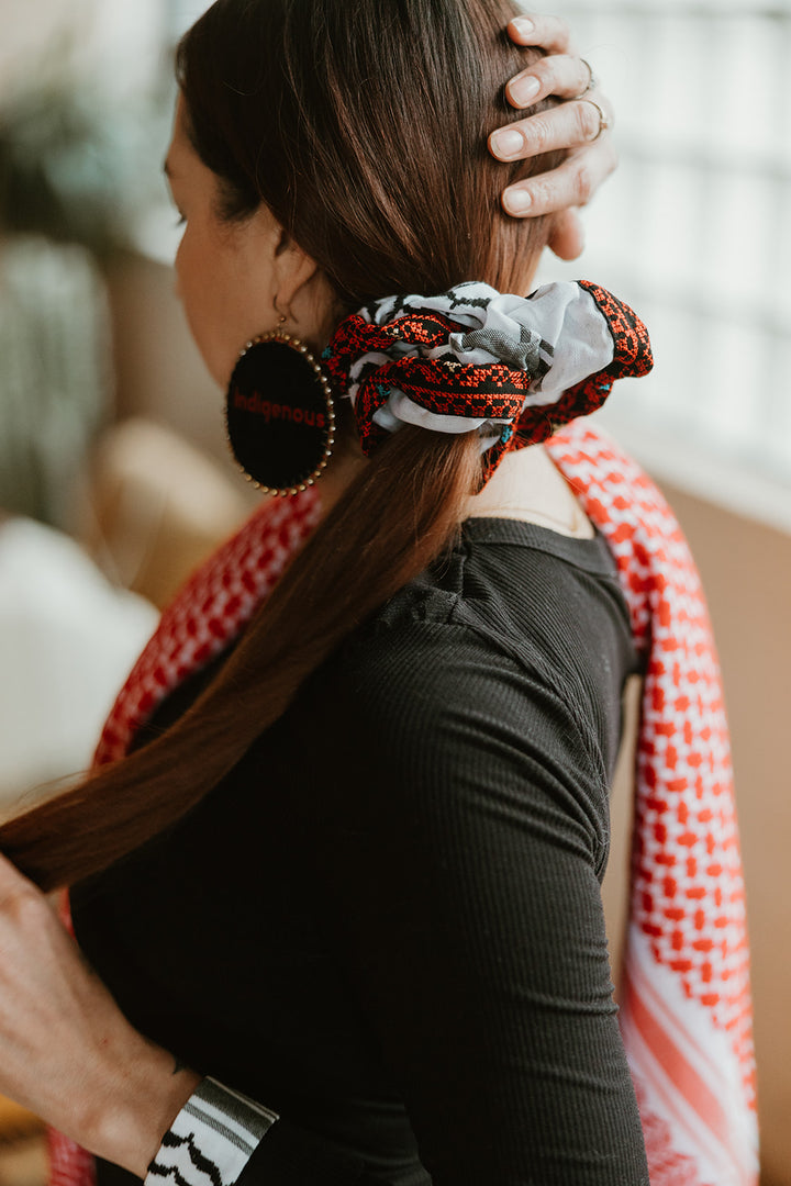 Embroidered Kuffiyeh Scrunchies - Handmade
