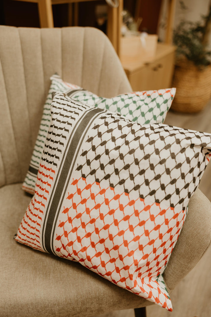 Tri-Colored Kuffiyeh Pillow Case Cover