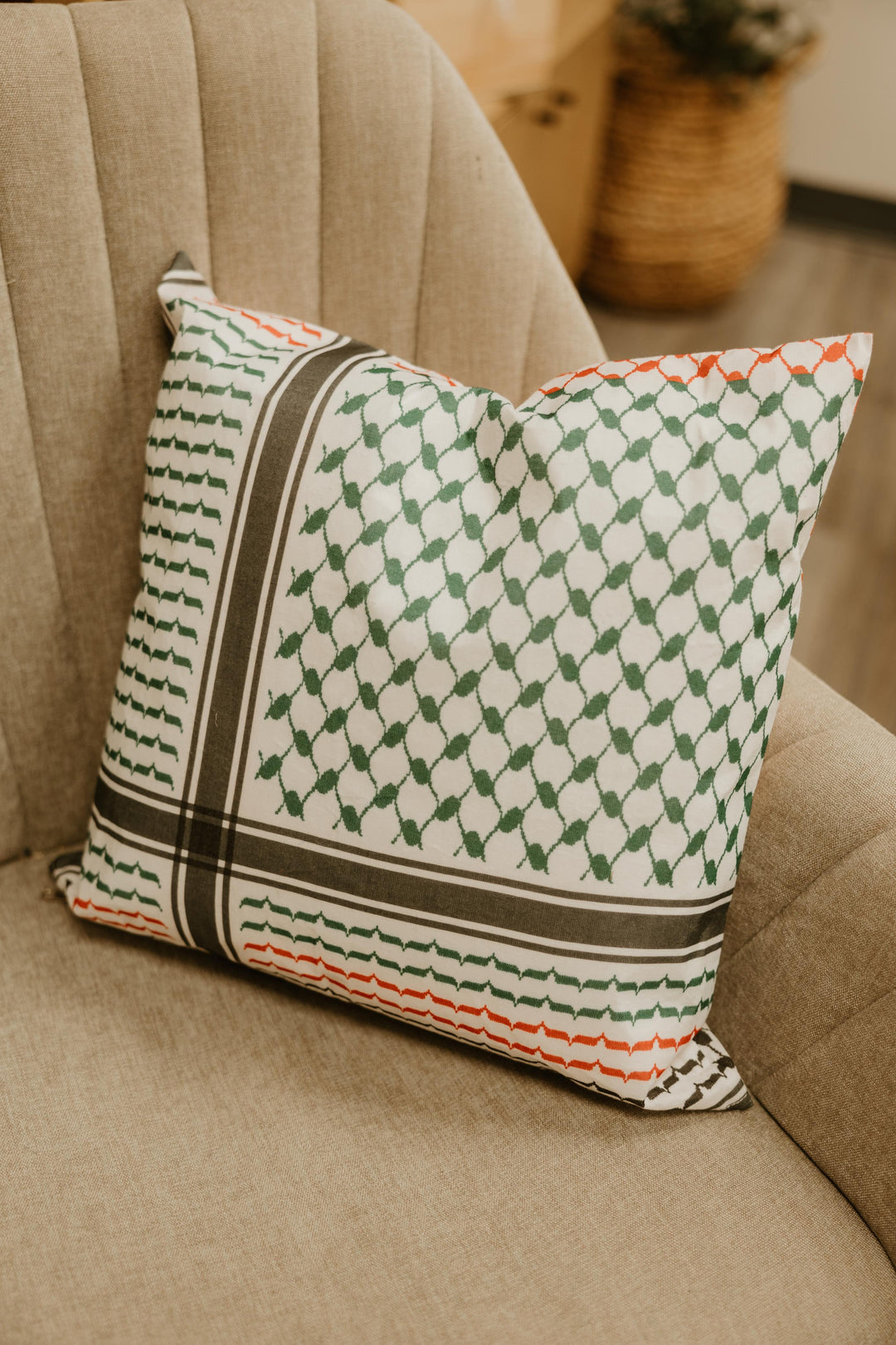 Tri-Colored Kuffiyeh Pillow Case Cover