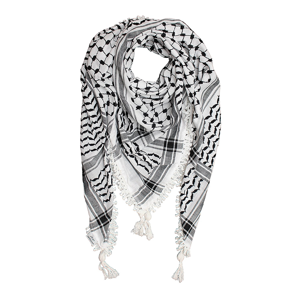 Black and White Malaki (Royal) with Tassels Kuffiyeh