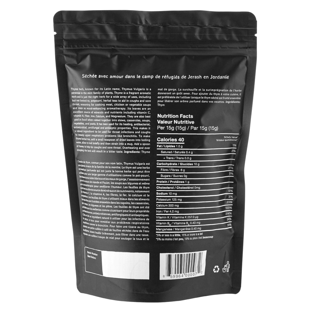 Dried Jordanian Thyme Herbal Tea Leaves (40g) - Sitti Social Enterprise Limited.