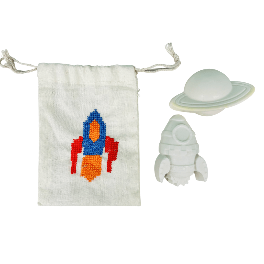 Rocket Ship Soap Set with Embroidered Pouch - Sitti Social Enterprise Limited.