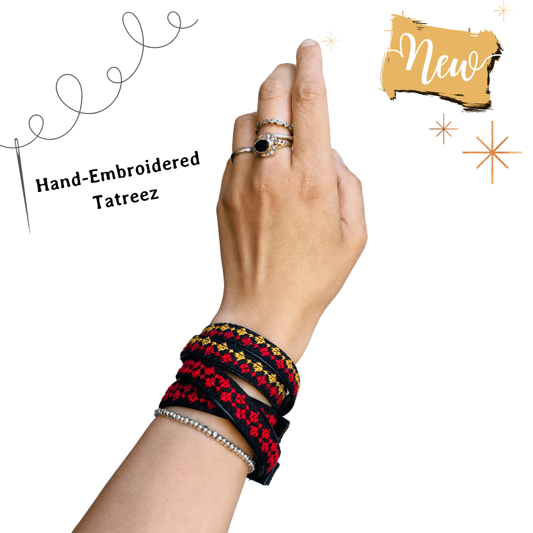Hand-Embroidered Tatreez Choker / Wrap Bracelet by Darzah – Sitti 