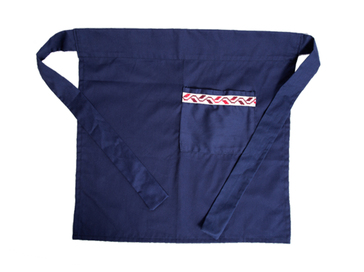Hand-embroidered Navy Waist Apron