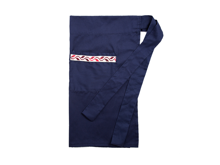 Hand-embroidered Navy Waist Apron