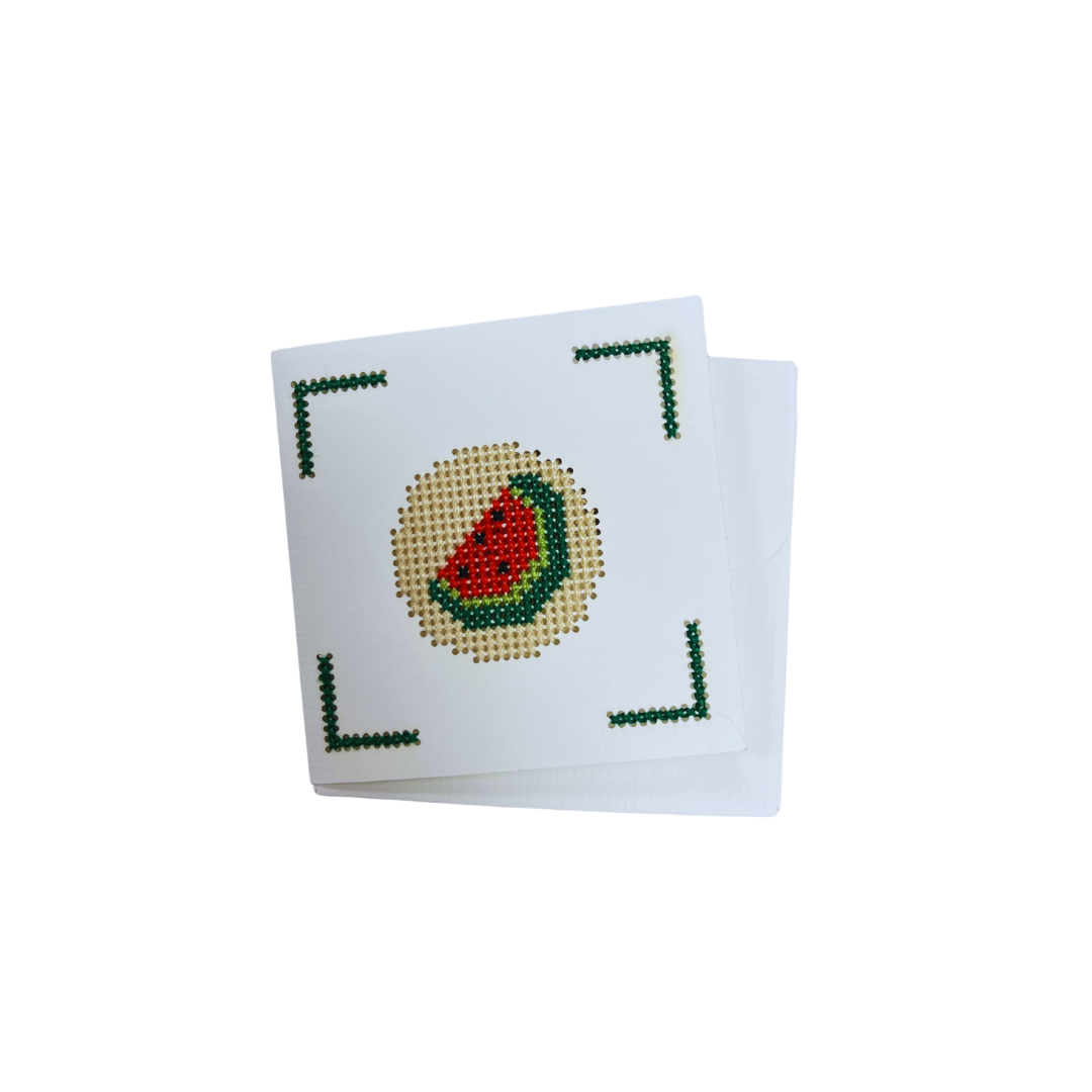 Palestine Flag + Watermelon Embroidered Cards