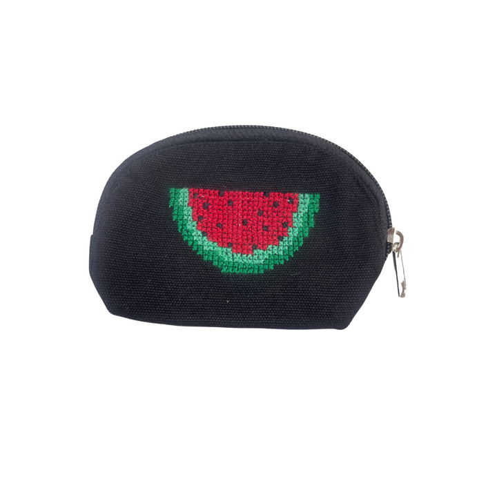 Watermelon Hand-Embroidered Coin Pouch (medium)