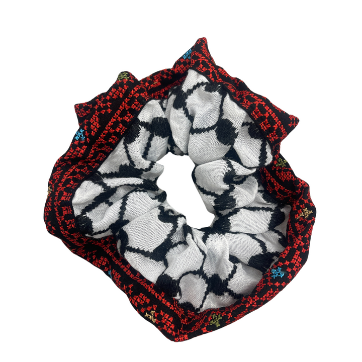 Embroidered Kuffiyeh Scrunchies - Handmade