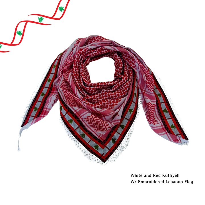 NEW DROP: Lebanon Flag Embroidered Kuffiyeh - Solidarity (3 Colors)