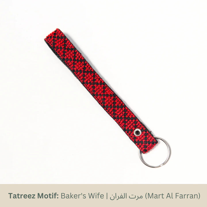 Lina Tatreez Key-Fob (Made in Palestine) - White/ Red