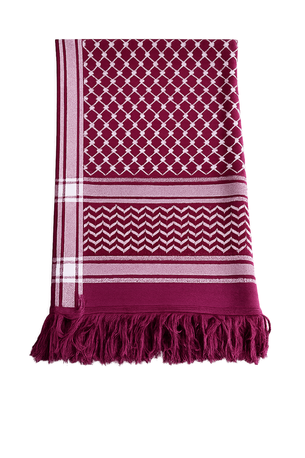 Cozy Kuffiyeh Scarf - Burghundy