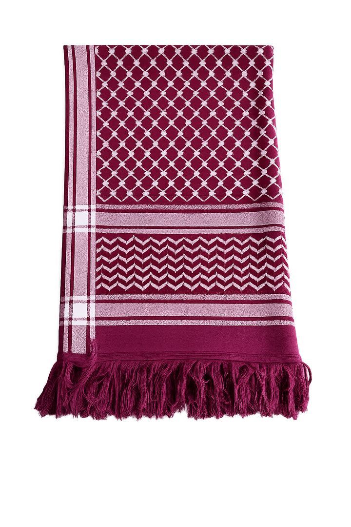 Cozy Kuffiyeh Scarf - Burghundy