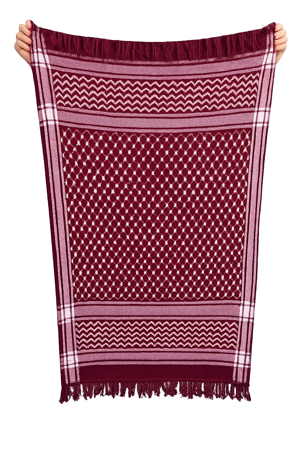 Cozy Kuffiyeh Scarf - Burghundy