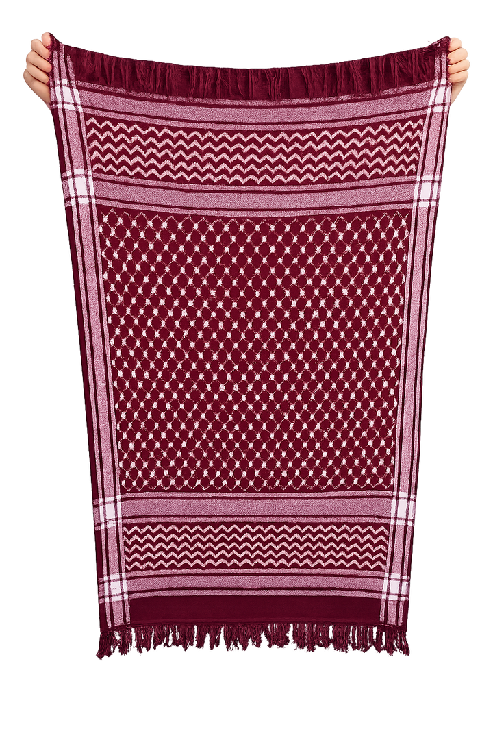 Cozy Kuffiyeh Scarf - Burghundy