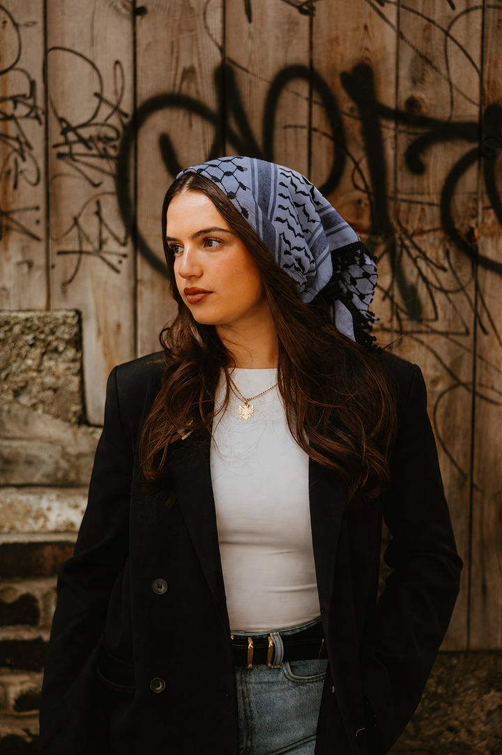 Purple and Black Kuffiyeh Square Bandana