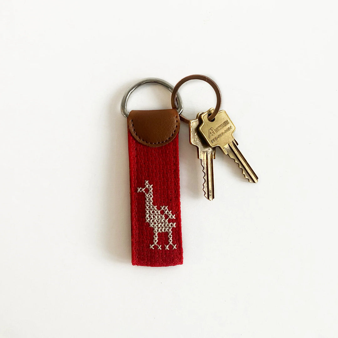 Tatreez Hand-Embroidered Key-Fob Keychain (Made in Palestine)