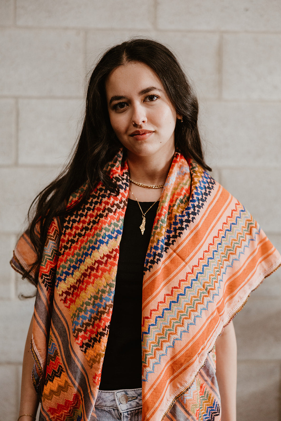 Orange Kuffiyeh Scarf