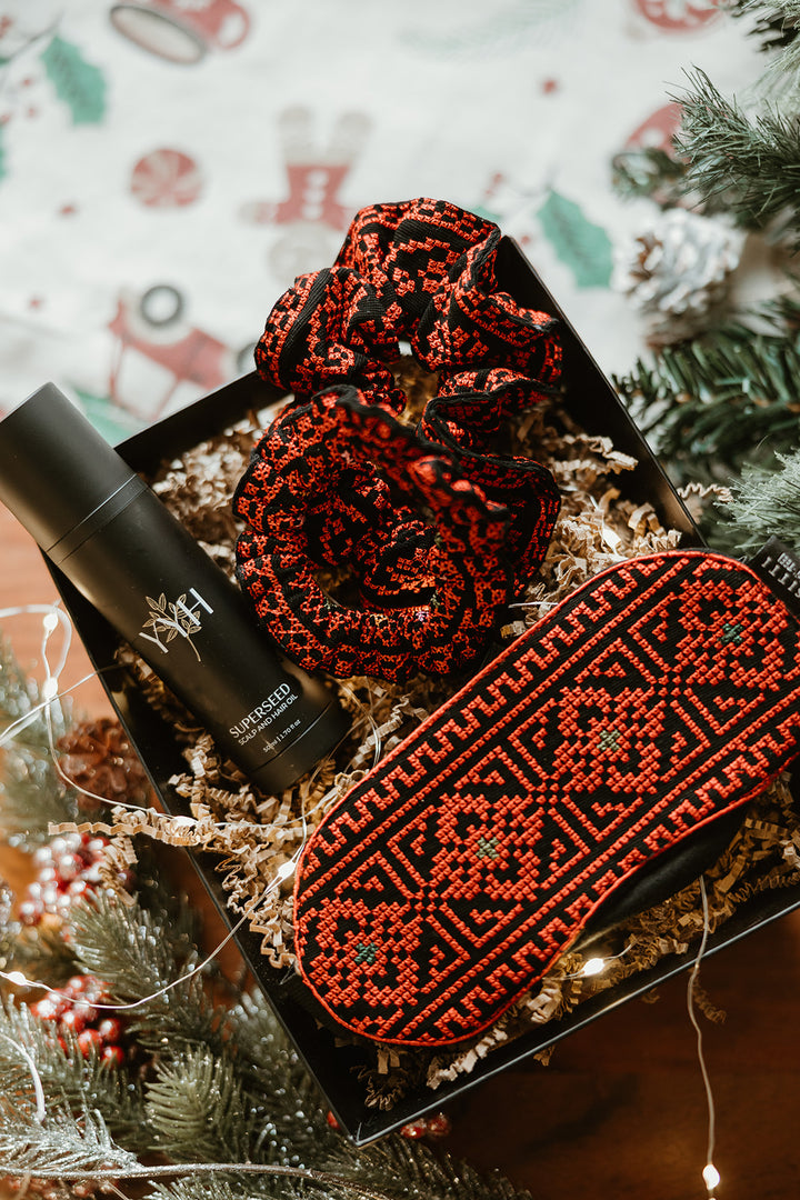 Red Tatreez Luxe Hair & Sleep Gift Box