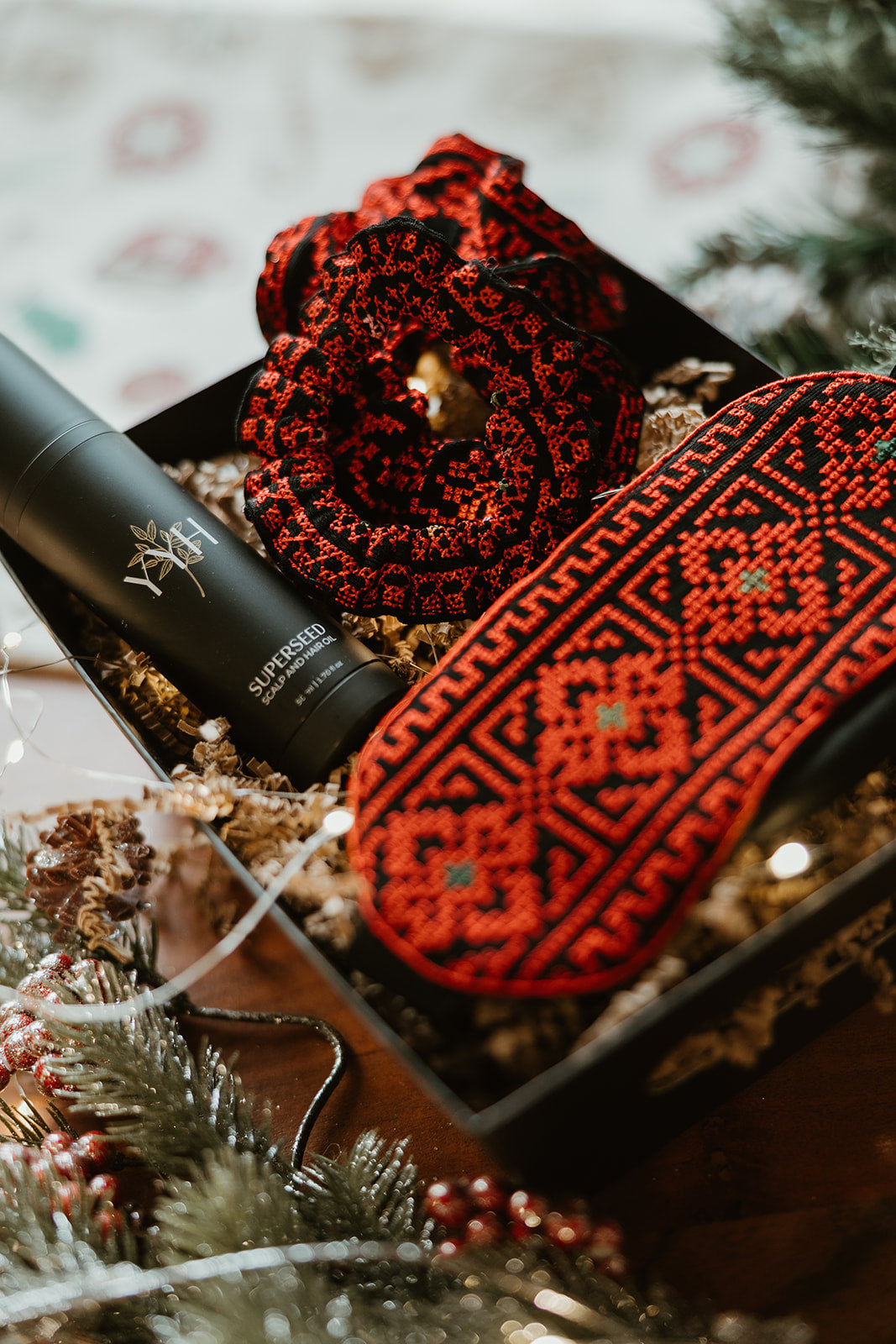 Red Tatreez Luxe Hair & Sleep Gift Box