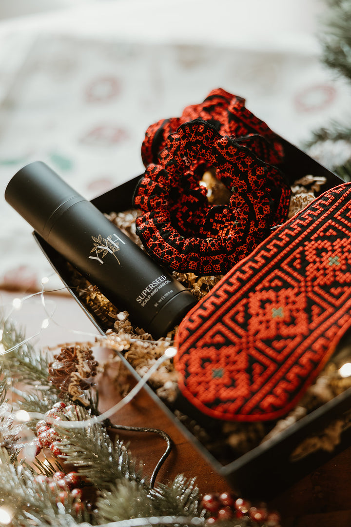 Red Tatreez Luxe Hair & Sleep Gift Box