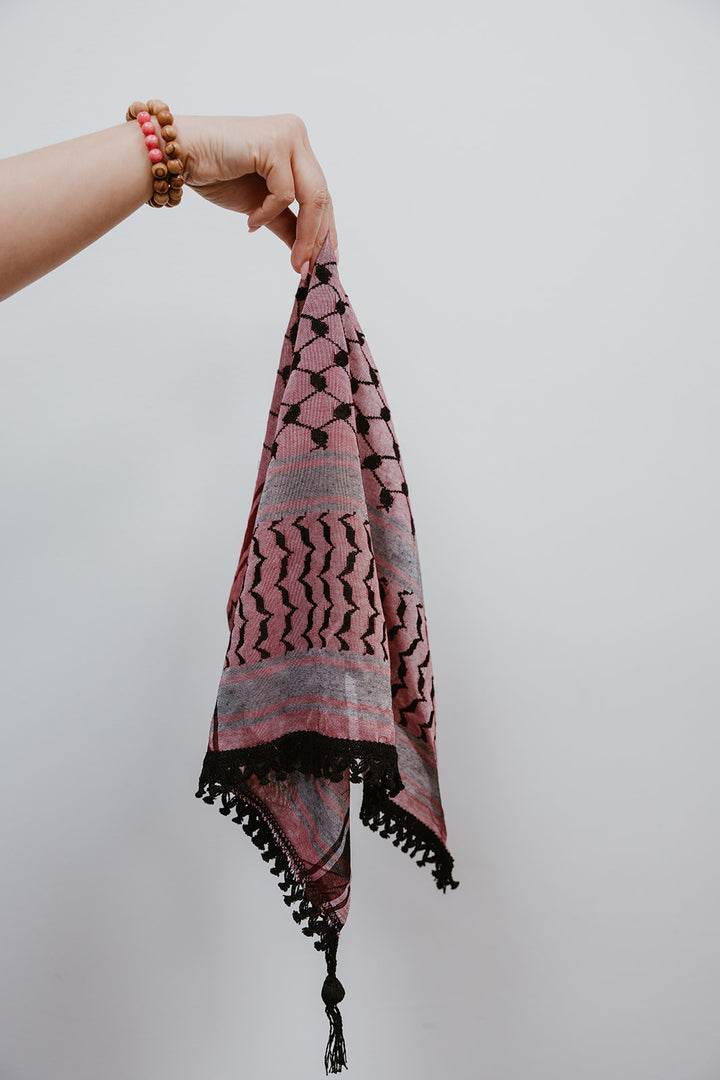 Eggplant and Black Kuffiyeh Square Bandana