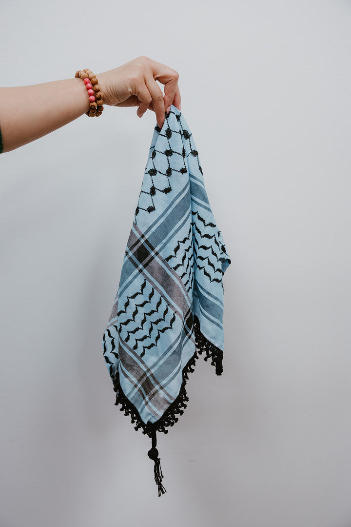 Blue and Black Kuffiyeh Square Bandana