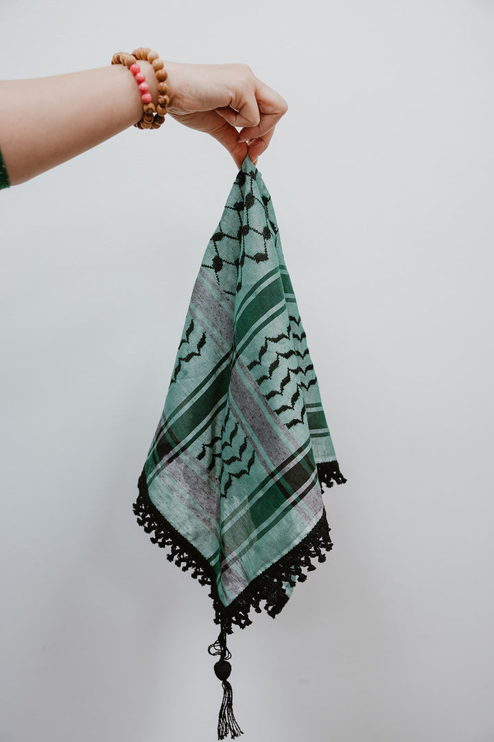 Green and Black Kuffiyeh Square Bandana