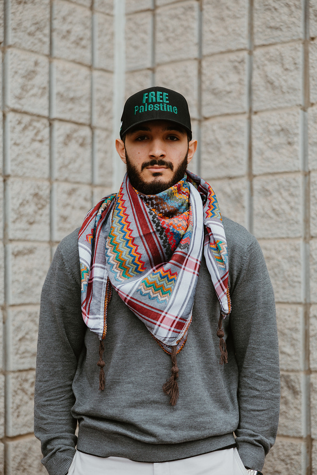 Grey Kuffiyeh Scarf