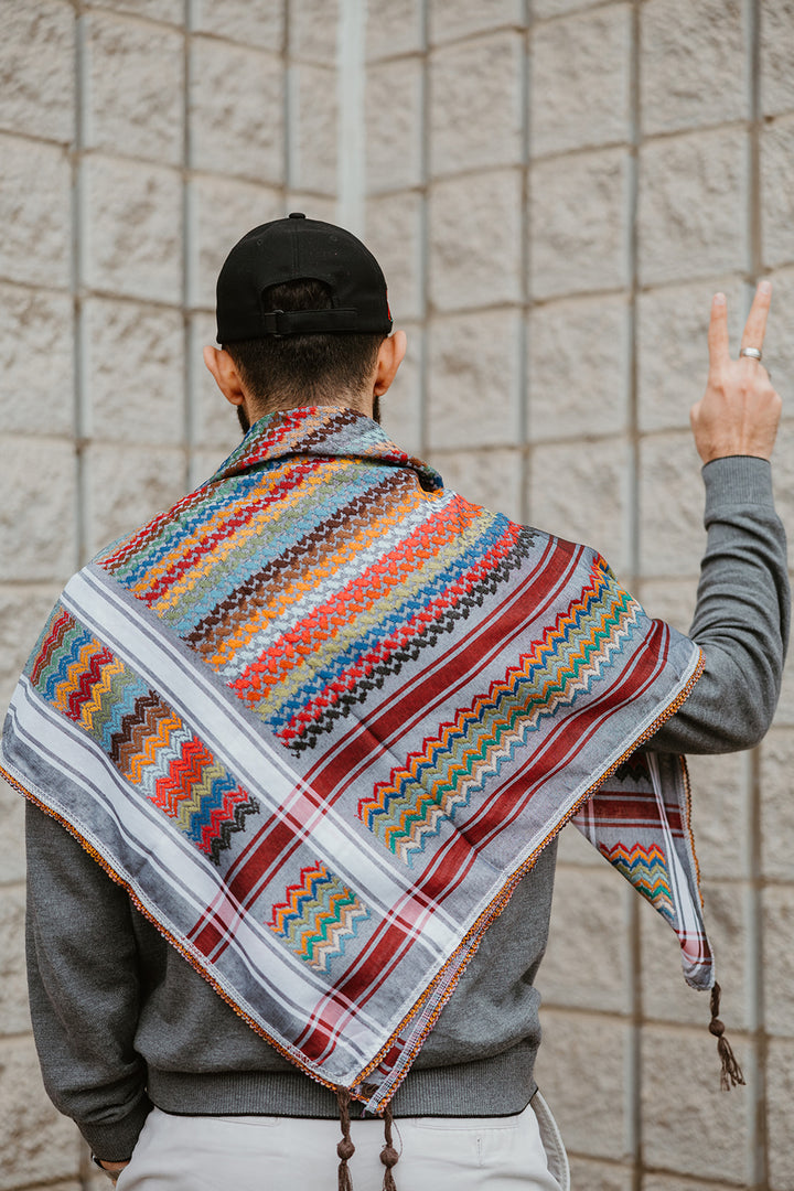 Grey Kuffiyeh Scarf