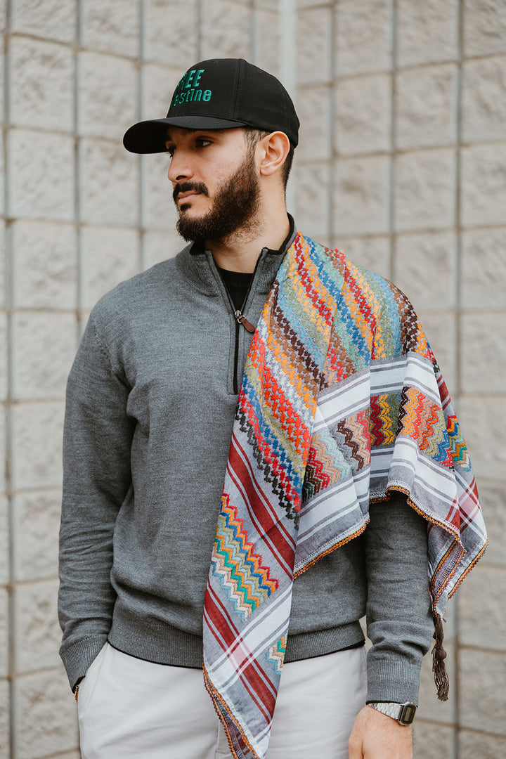 Grey Kuffiyeh Scarf