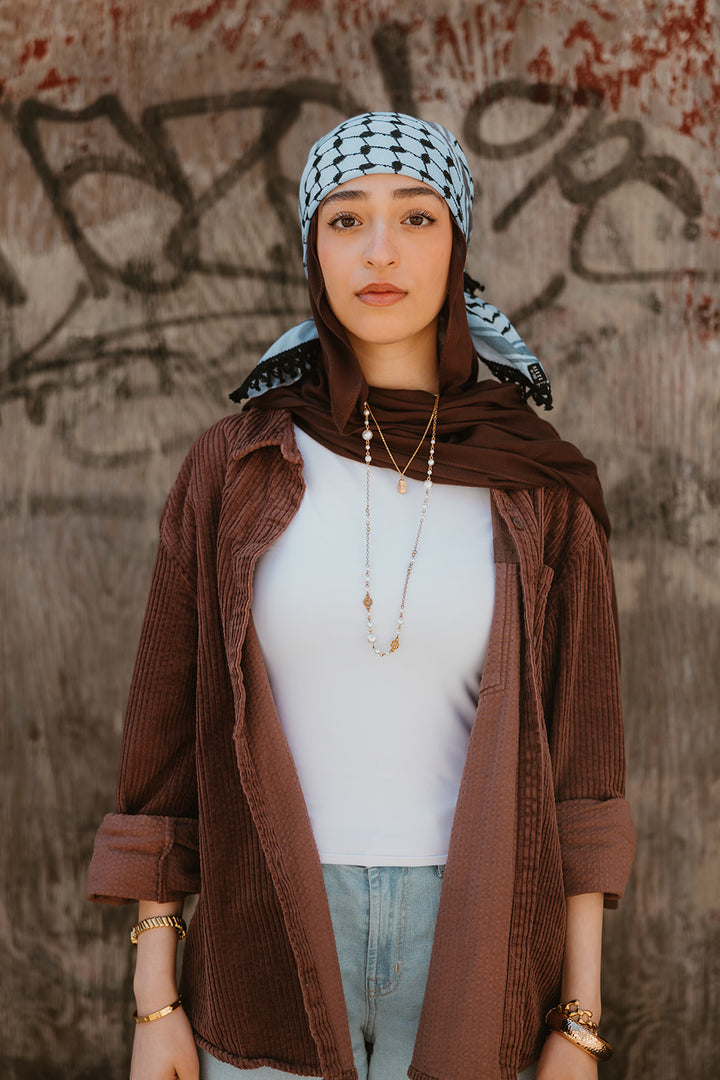 Blue and Black Kuffiyeh Square Bandana