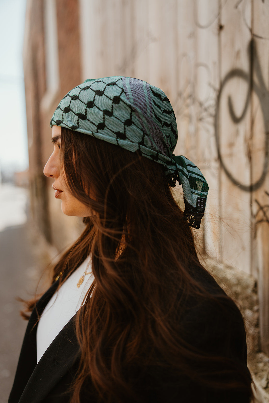 Green and Black Kuffiyeh Square Bandana