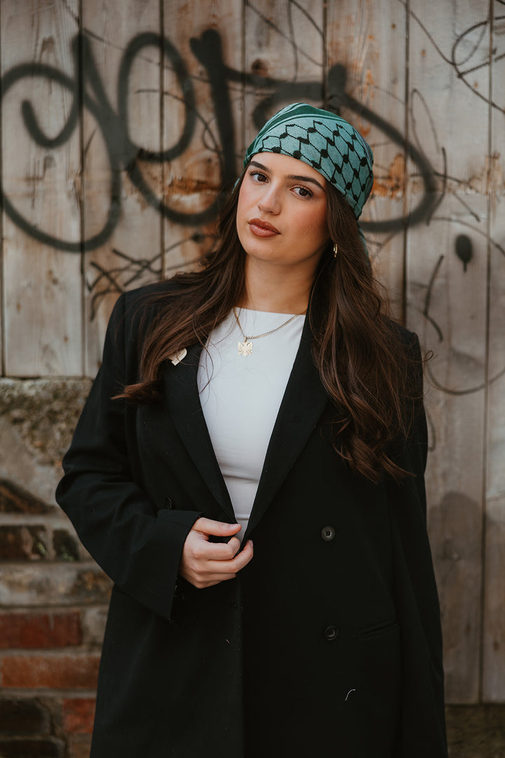 Green and Black Kuffiyeh Square Bandana