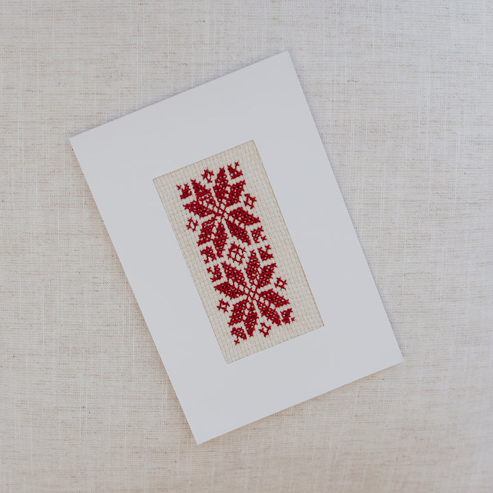 Hand-Embroidered Card - Poppy