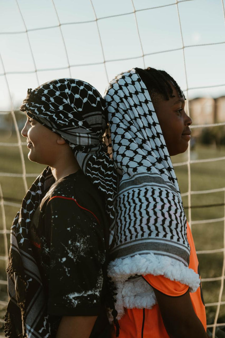 White on Black Kuffiyeh Scarf