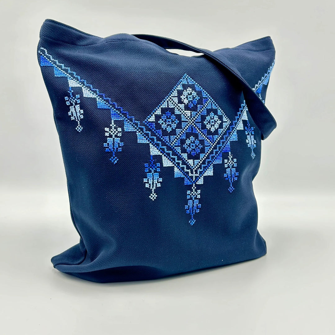 Hand Embroidered Dome Flower Tote Bag