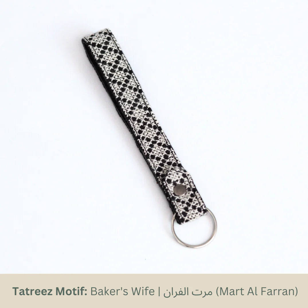 Lina Tatreez Key-Fob (Made in Palestine) - White/ Red