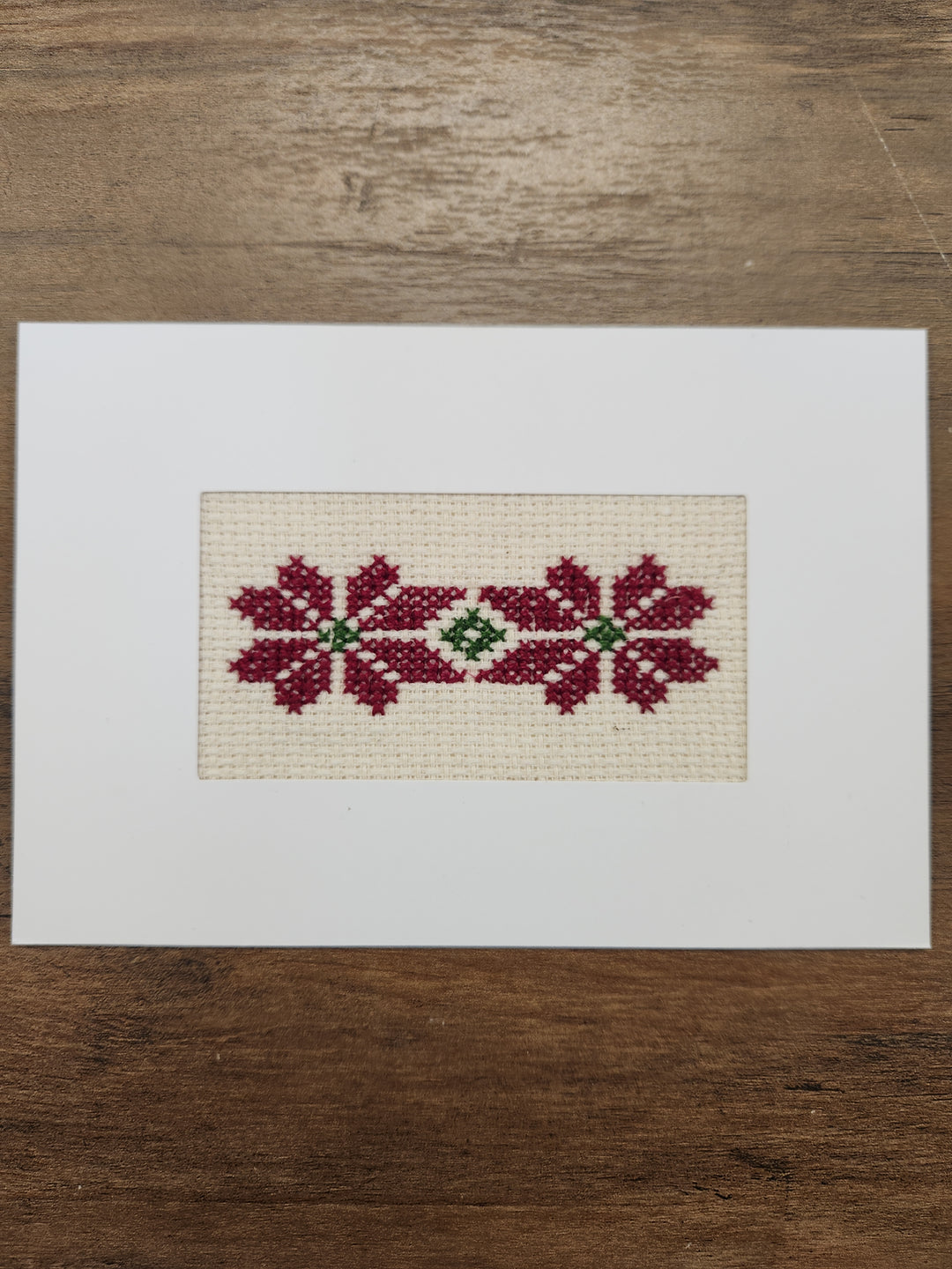 Hand-Embroidered Card - Poppy