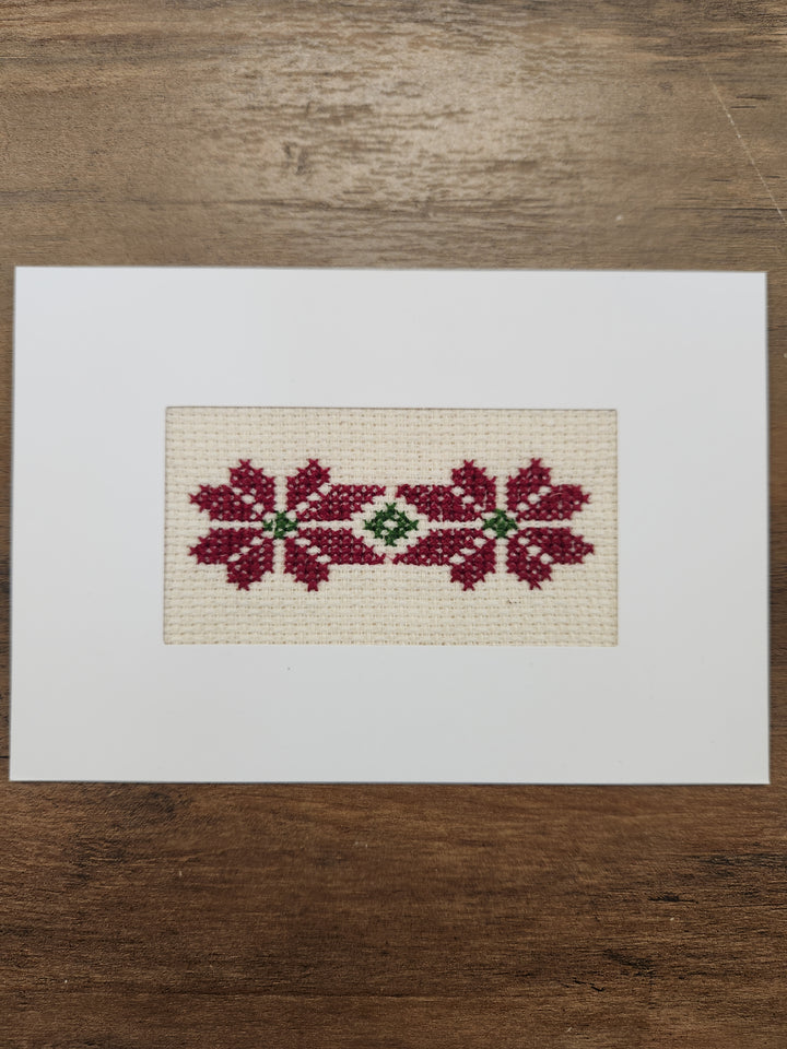 Hand-Embroidered Card - Poppy