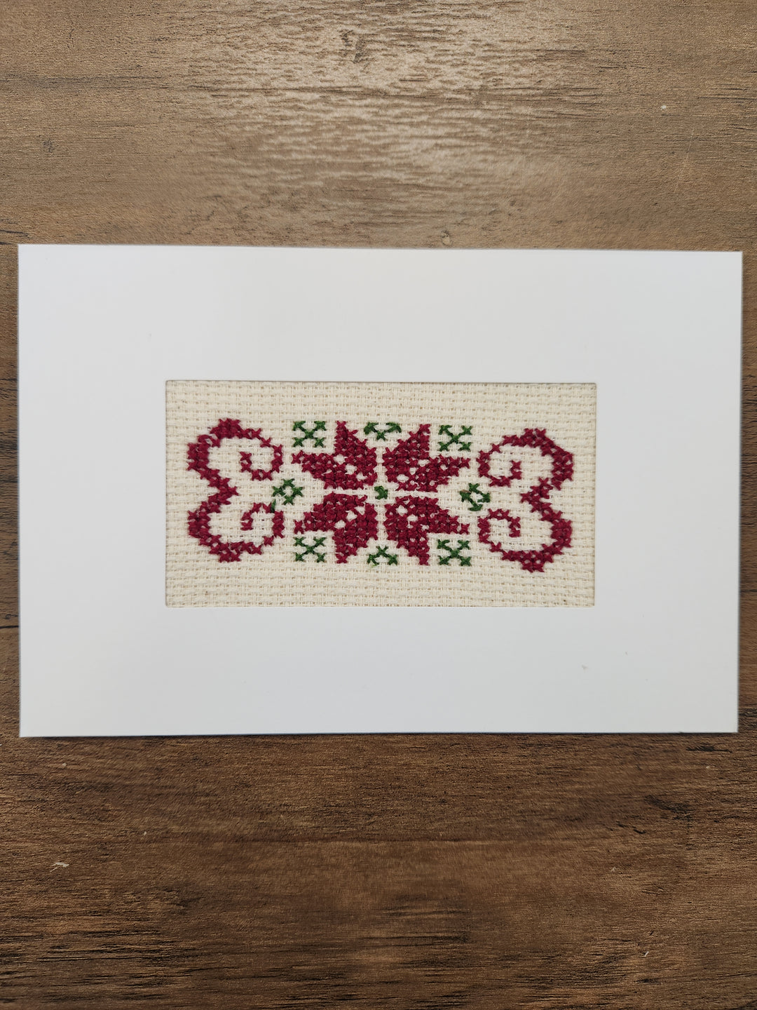 Hand-Embroidered Card - Poppy
