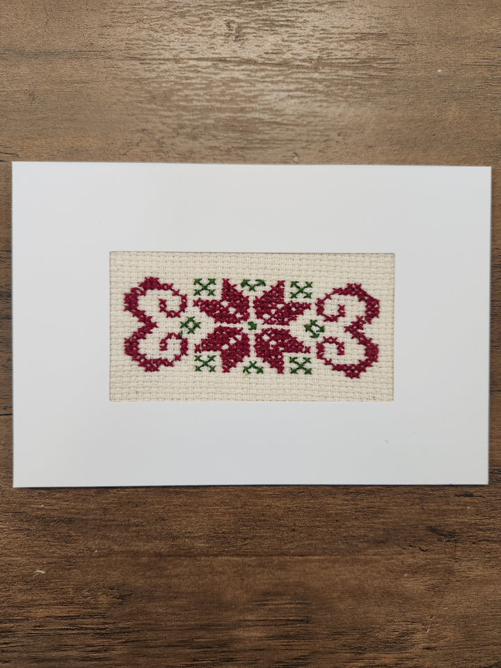 Hand-Embroidered Card - Poppy