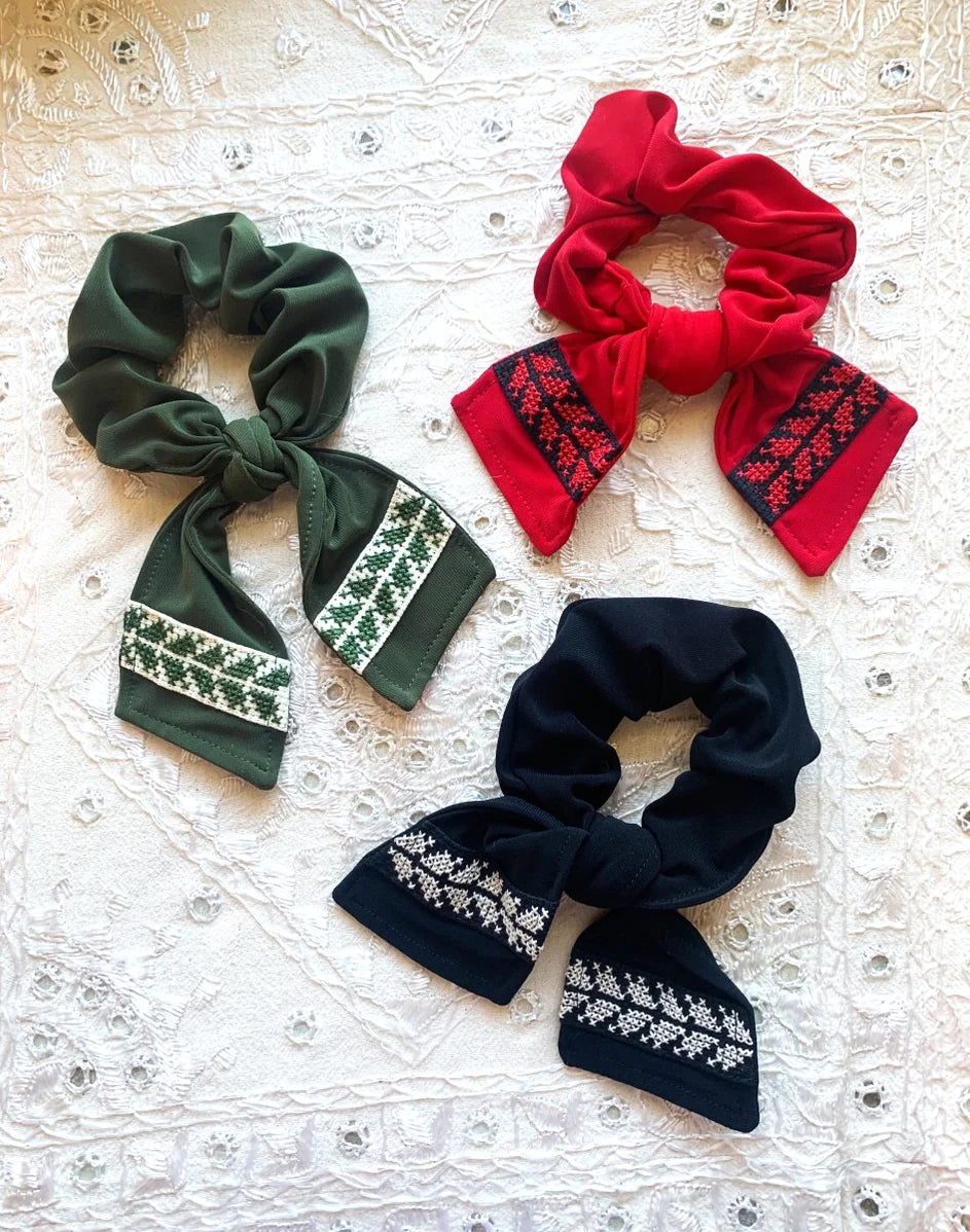 Lara Hand-Embroidered Scrunchies (Made in Palestine)