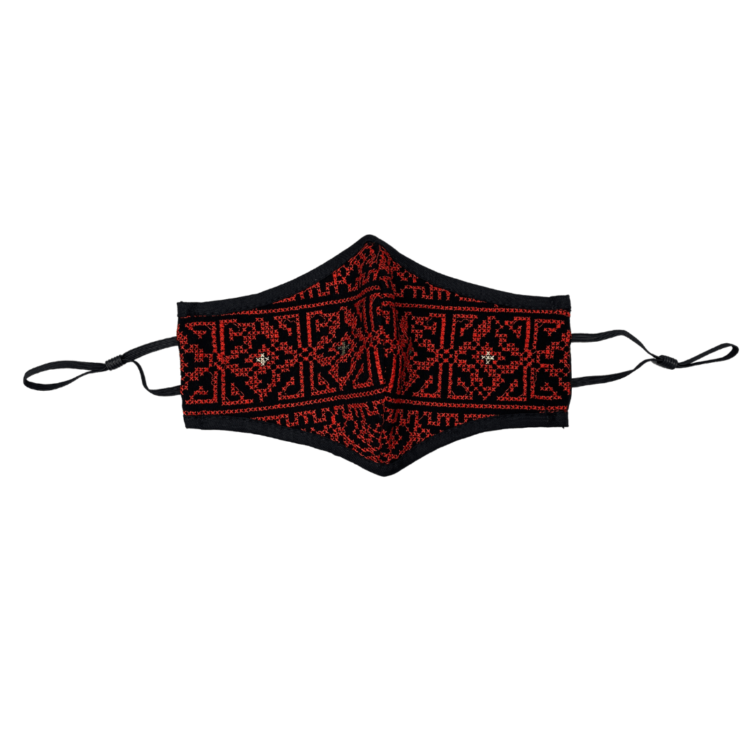 Jouri Embroidered Red Masks (Set of 2) - Sitti Social Enterprise Limited.