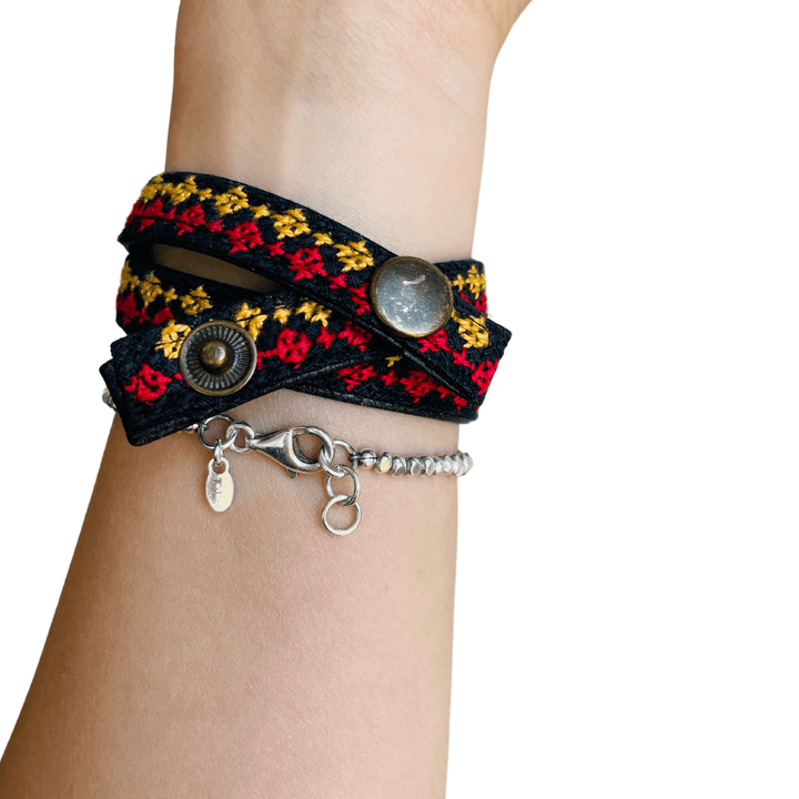Hand-Embroidered Tatreez Choker / Wrap Bracelet by Darzah - Sitti Social Enterprise Limited.