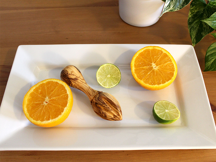 Hand-carved Olive Wood Kitchen Utensil: Lemon Squeezer