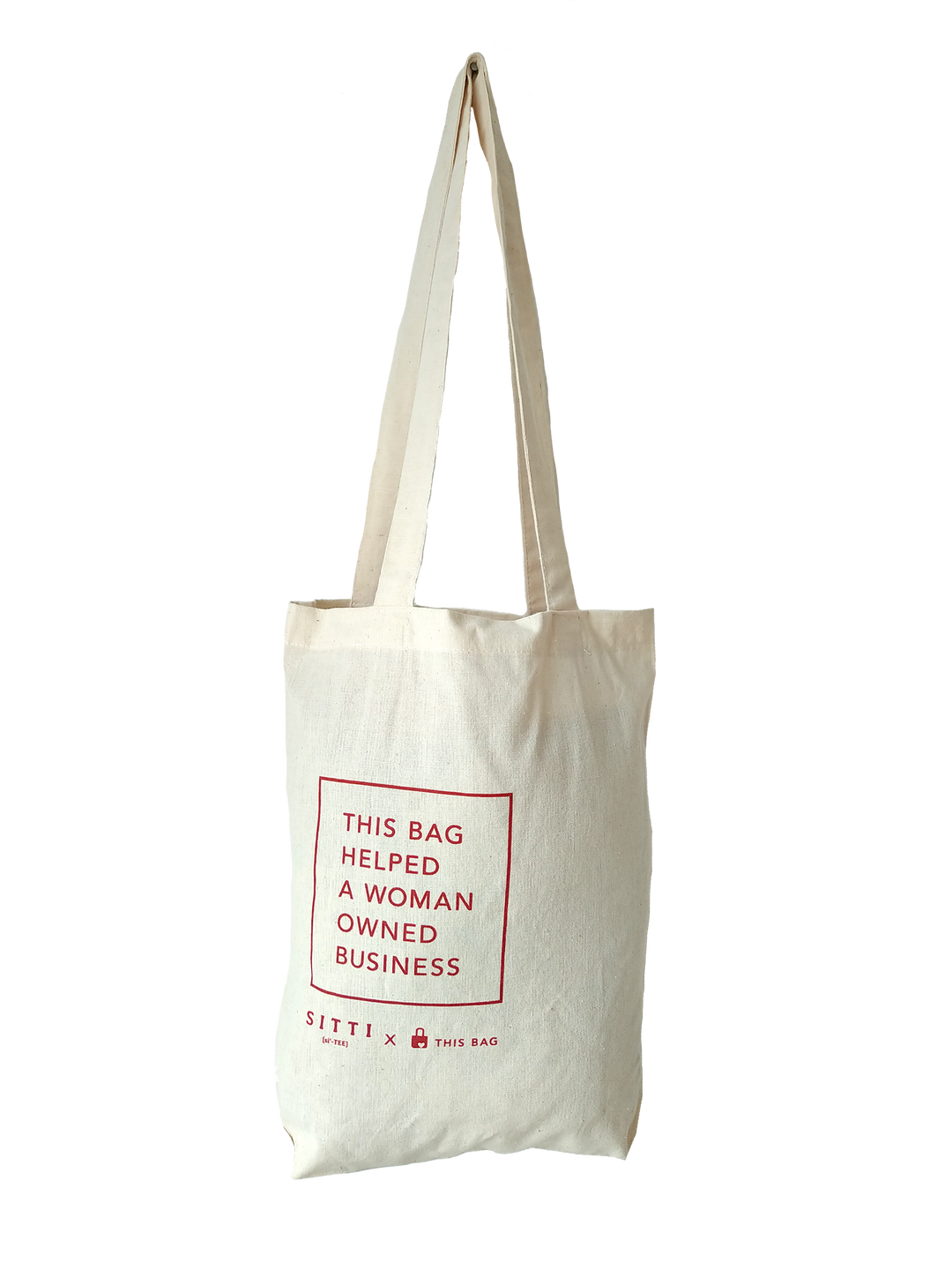 This Bag Helps - Natural Small Exclusive Tote Bag - Collaboration with Sitti