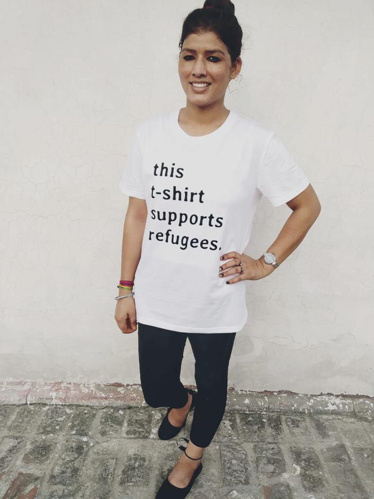 Sitti x UNHCR: "this t-shirt supports refugees." Unisex T-Shirt. - Sitti Social Enterprise Limited.